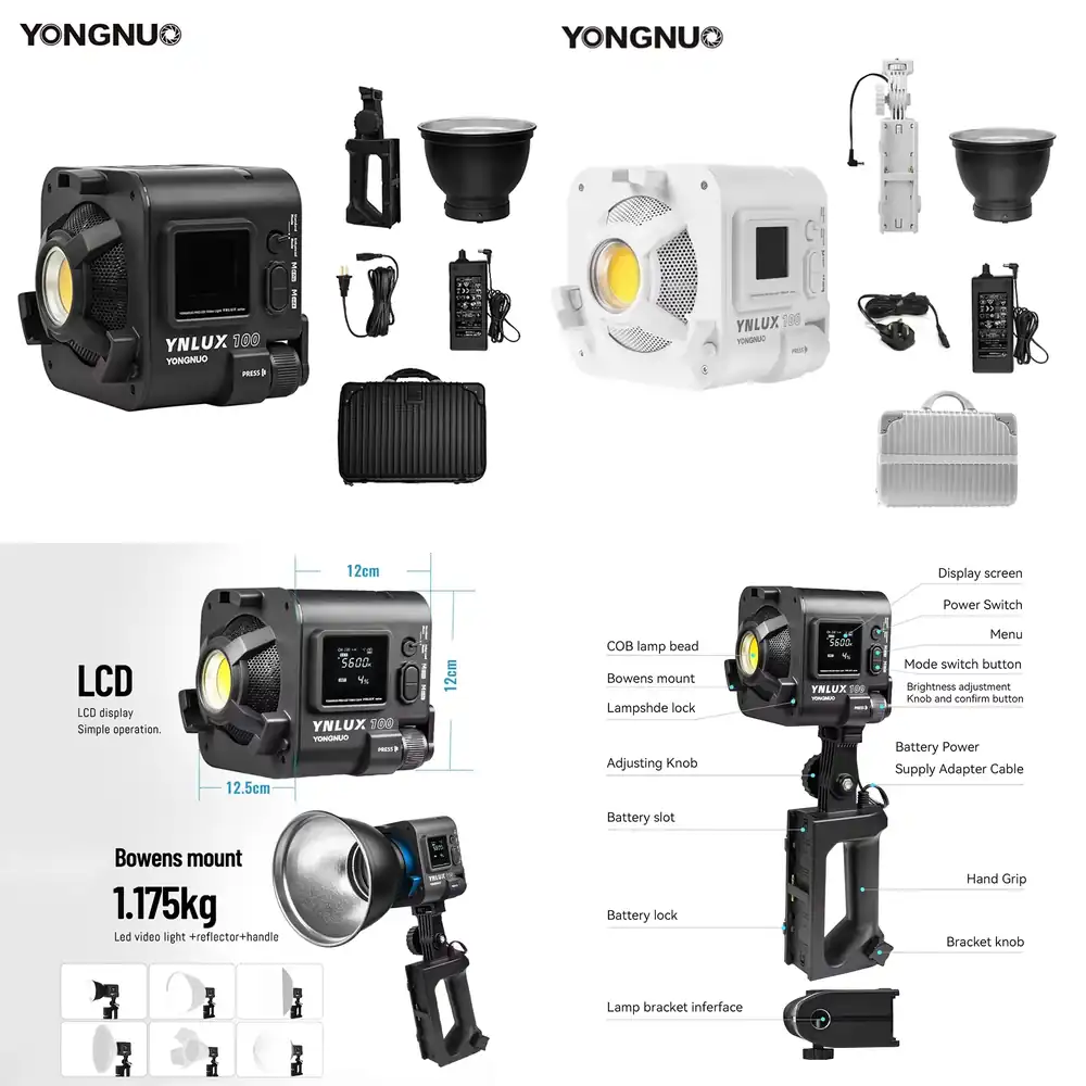 Lighting In Photography - 용누오 YNLUX100 100W 3200K-5600K 컴팩트 휴대용