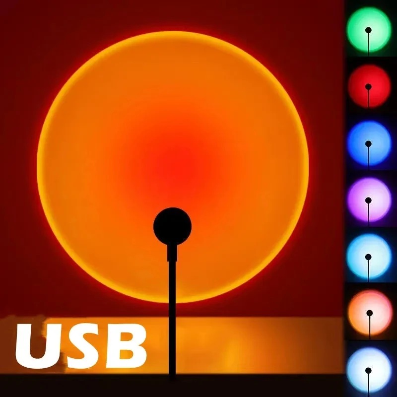 USB 일몰 프로젝션 램프 무지개 분위기 야간 조명 일 - Photography Lighting Wall 리뷰 및 가격