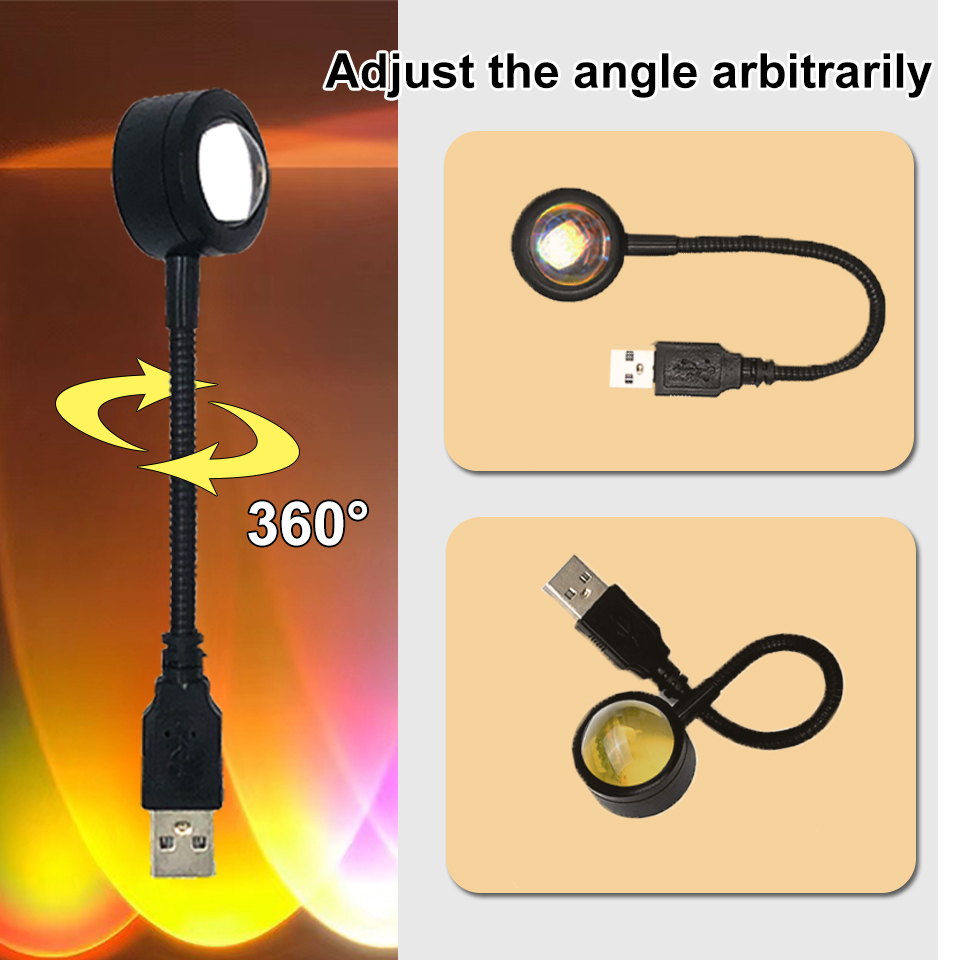 1x USB 일몰 램프 LED 레인보우 네온 야간 조명 - Photography Lighting Wall 리뷰 및 가격