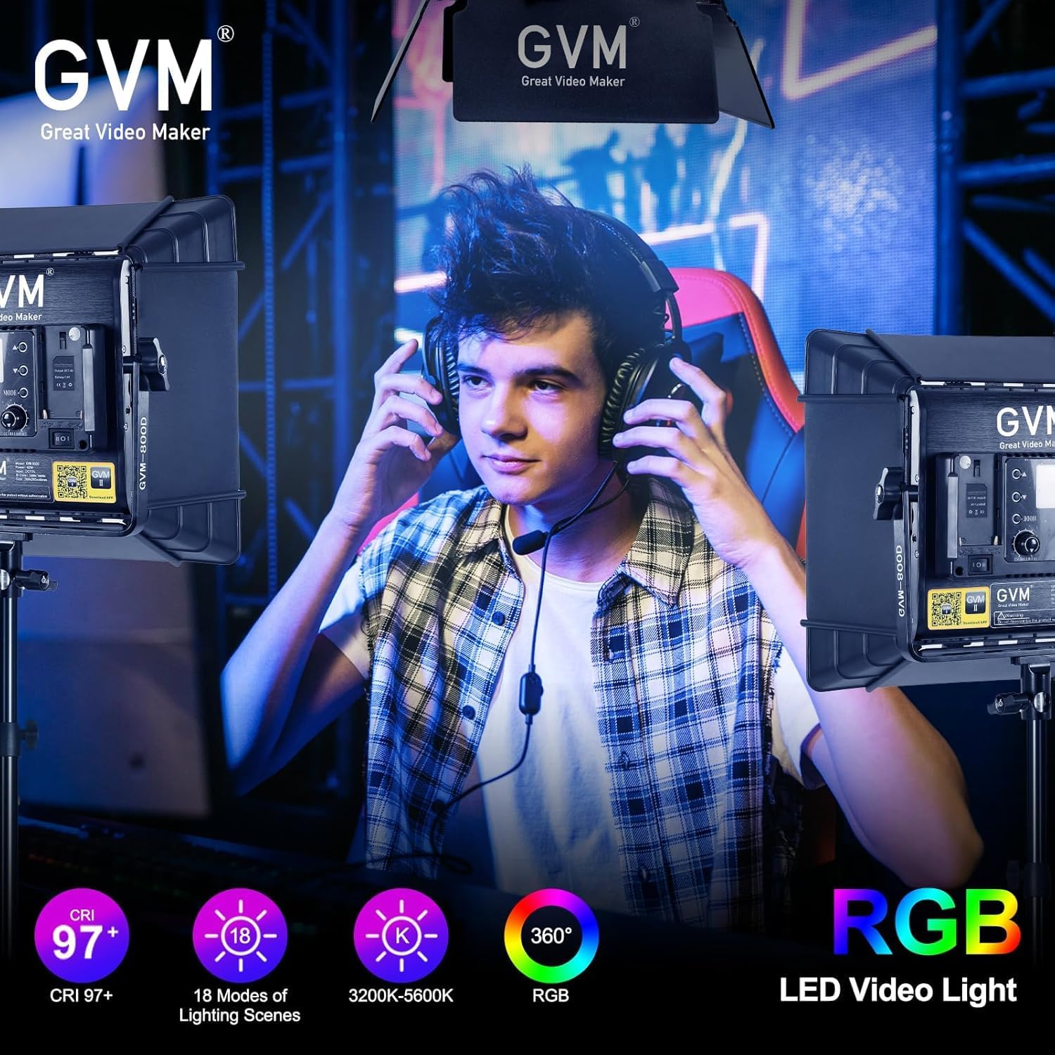 RGB LED 비디오 조명 키트, 3팩 스튜디오 비디오 - Photography Led Lighting Kit 리뷰 및 가격