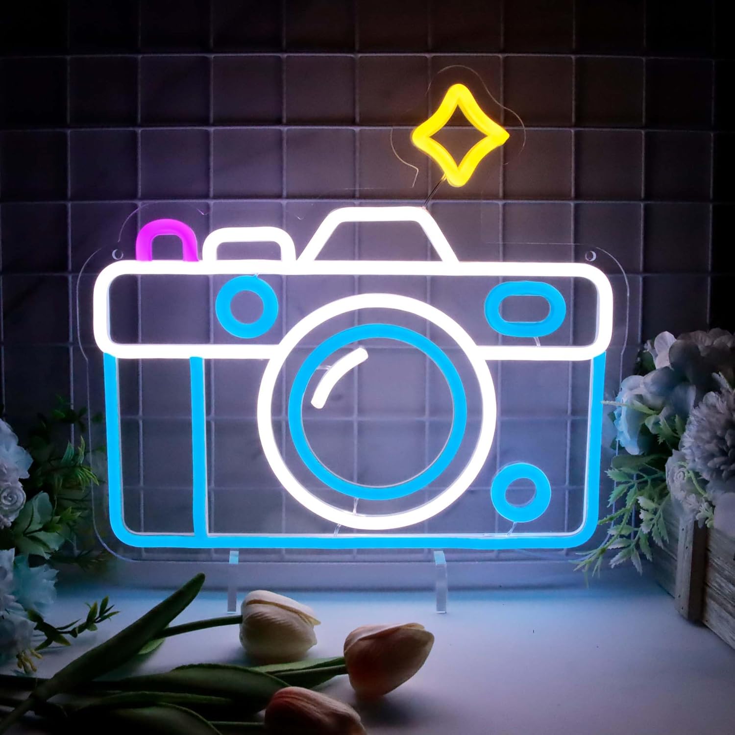 벽 장식용 네온사인, 사진기 테마 침실 조명, 소년 소 - Photography Lighting Wall 리뷰 및 가격